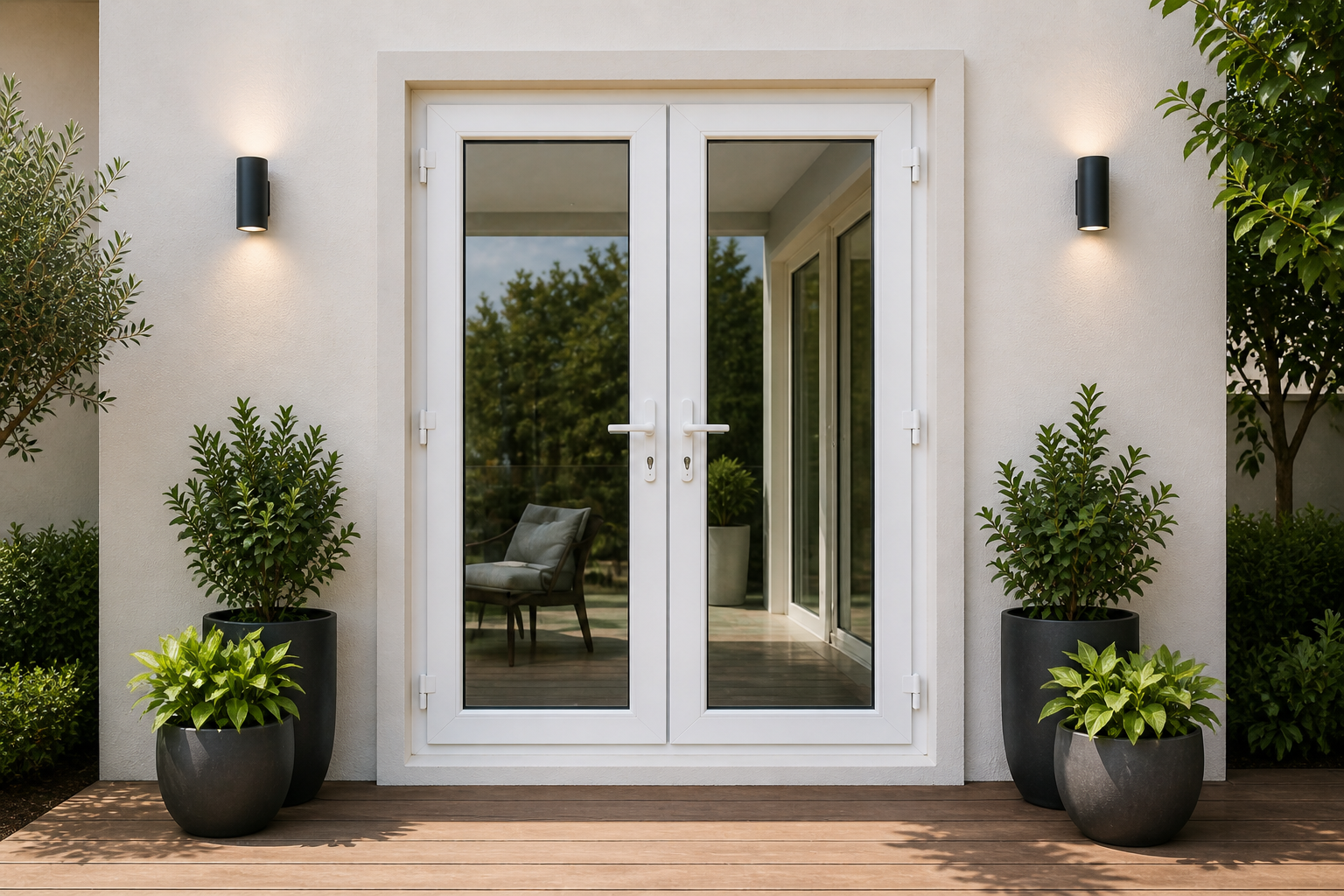 Heavy-duty uPVC casement doors in Coimbatore with multi-point locking system – weather-tight seal for main entrances and interior doors in Tamil Nadu homes
